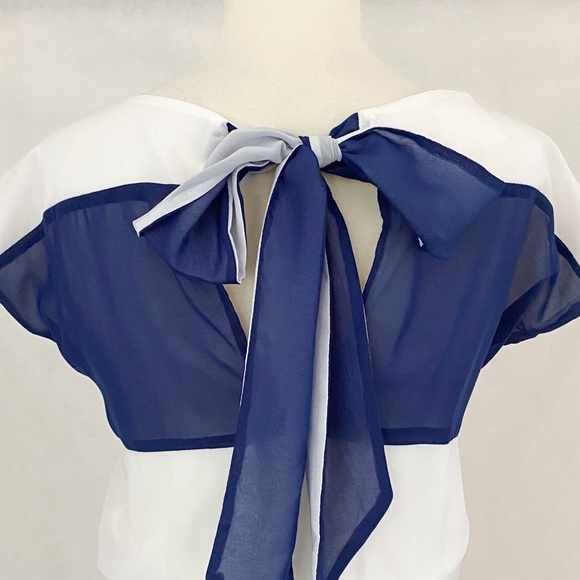 Tommy Girl Wide Striped Chiffon Pleated Dress - Picture 9 of 13